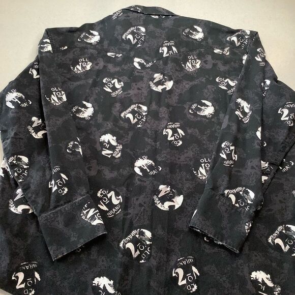 Jack Daniels Vintage Old No 7 Logo‎ Shirt XXL Metal Snap Long Sleeve Blac… - Picture 5 of 6